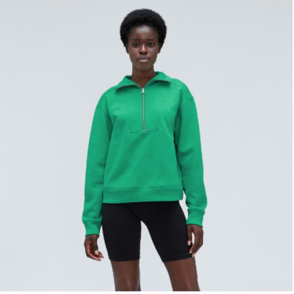 Everlane Women's Green Quarter-Zip Sweater Sz Small